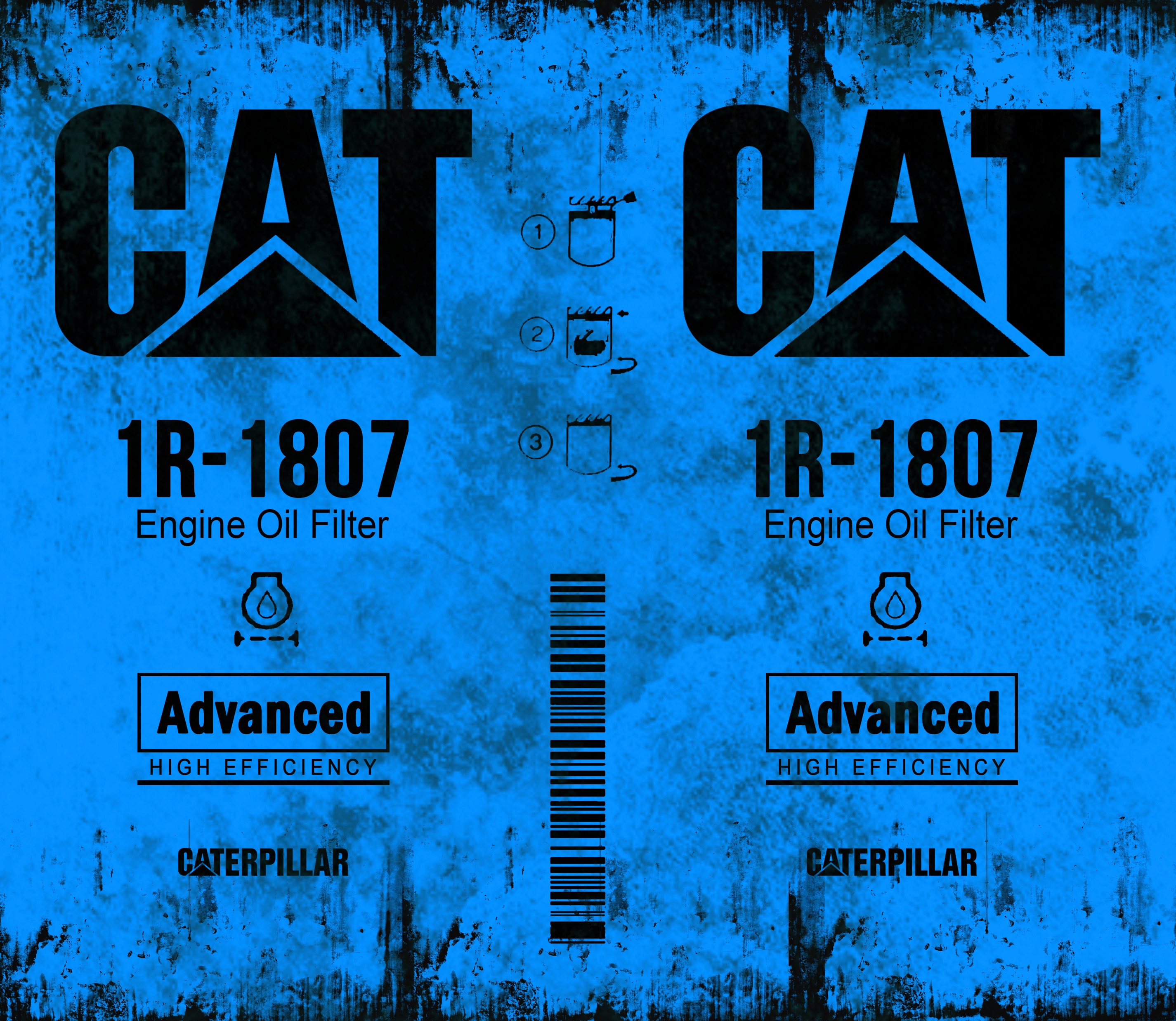 CAT Oil Filter 20oz Tumbler — Blue Grunge